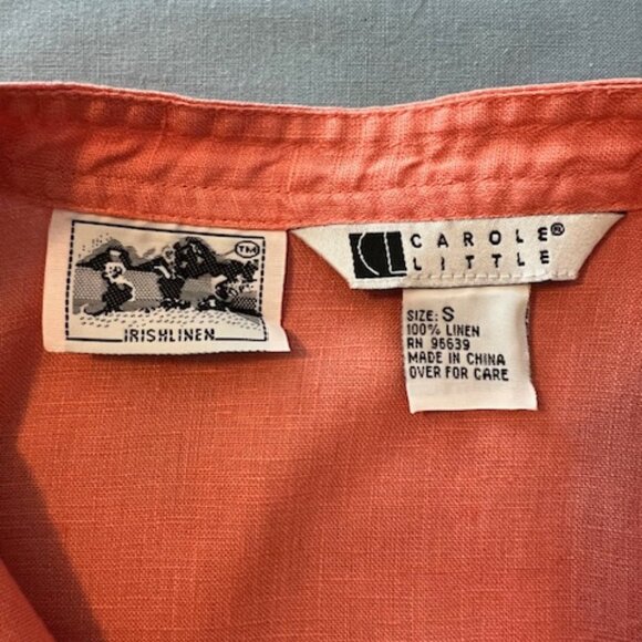 Carole Little Irish Linen Embroidered Blouse. Size S. - Picture 2 of 5